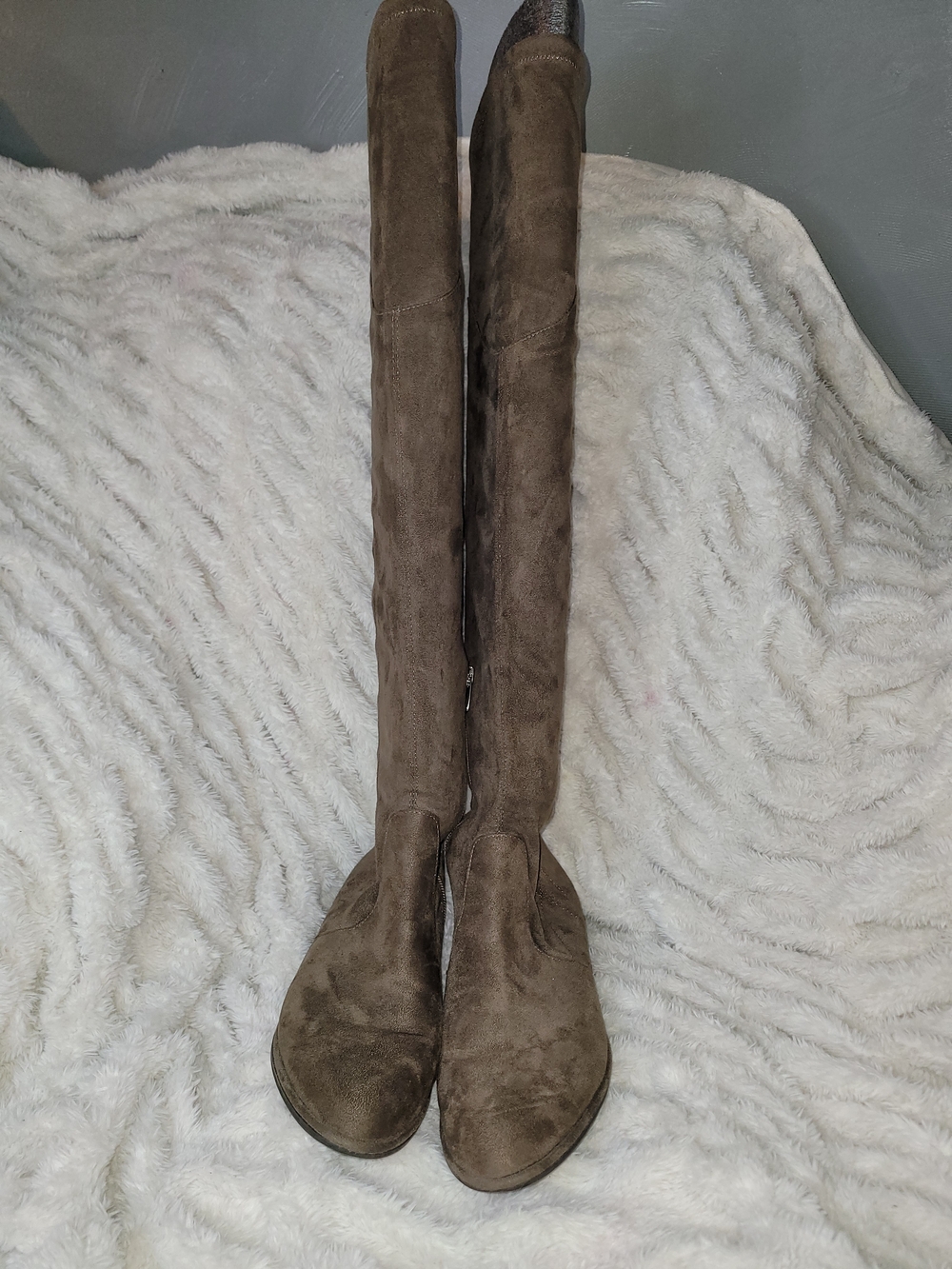 Marc Fisher Taupe Suede Over-the-Knee Boots